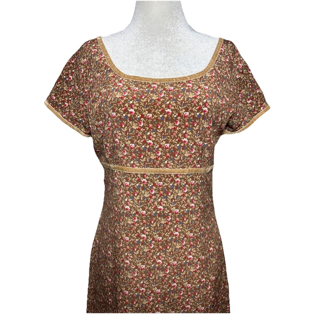 Vintage Express Brown Floral Maxi Dress Size 5/6 90’s cottagecore - Picture 3 of 12